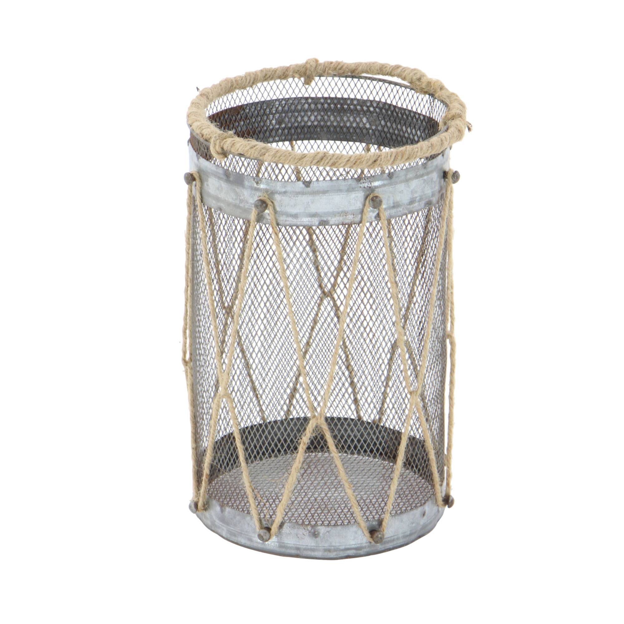 Set of 3" Silver Metal Rustic Lantern, 11", 9", 8"